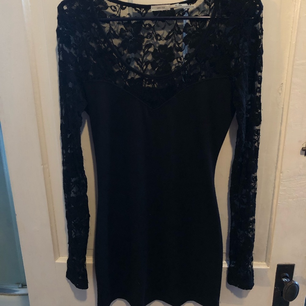 Little Black Lace Mini Dress - Picture 4 of 6